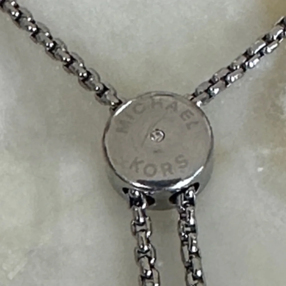 Michael Kors Silver Crystal Pavé Hinged Bangle Bracelet